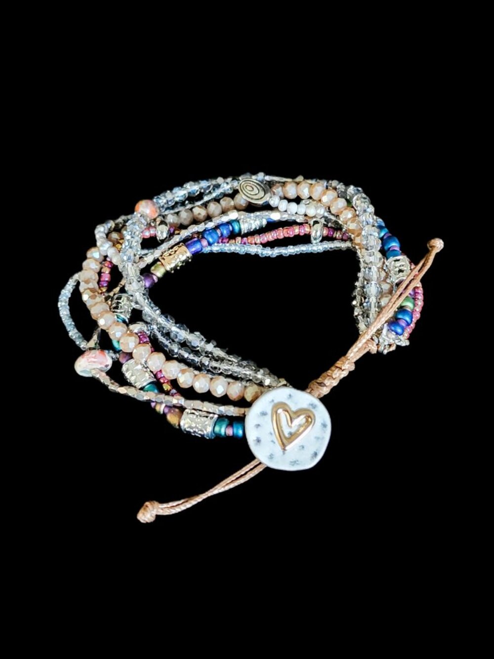 NIB DEMDACO Your Journey Multi-Strand Heart Bracelet Adjustable